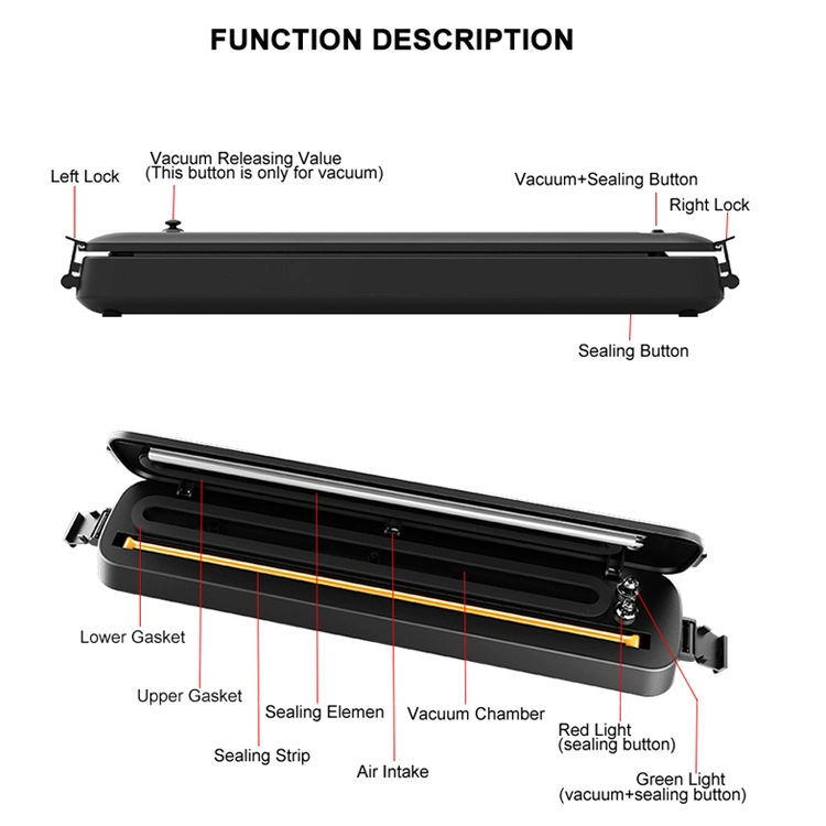 Household Food Vegetable Vacuum Packing Machine Portable Vacuum Sealer