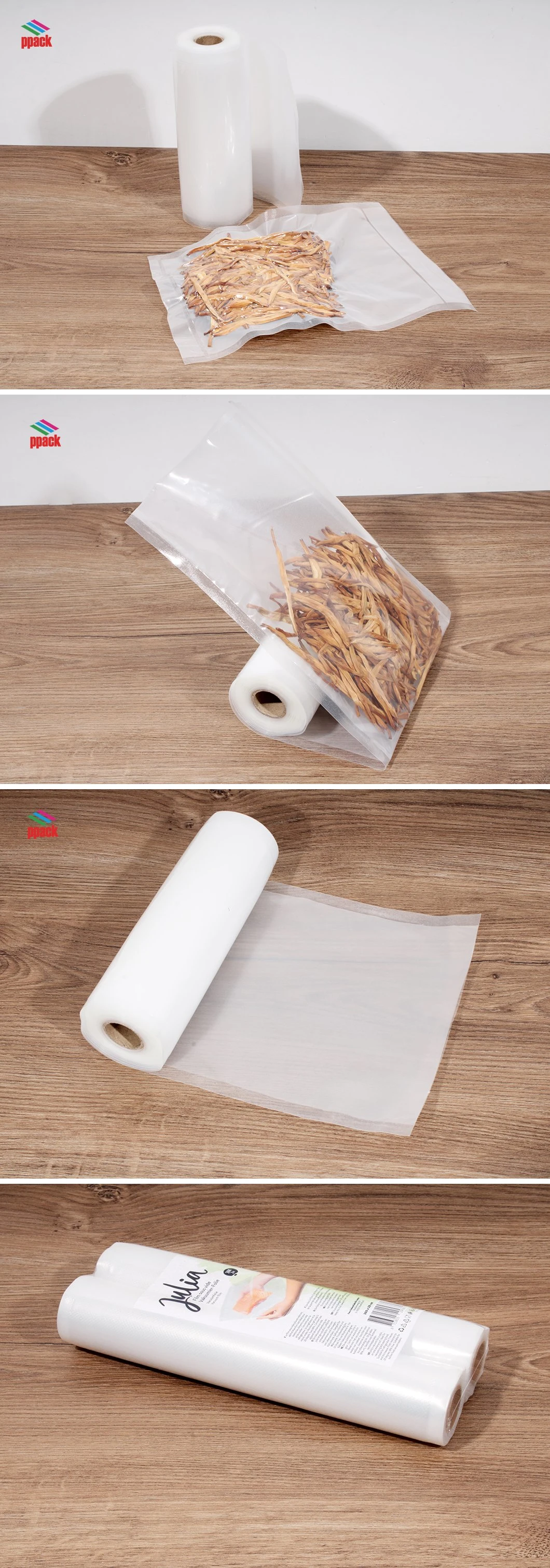 Sample Free! Black Color Seven Layers Co-Extruded Embossed Vacuum Sealer Bags & Rolls for Food Keeping.