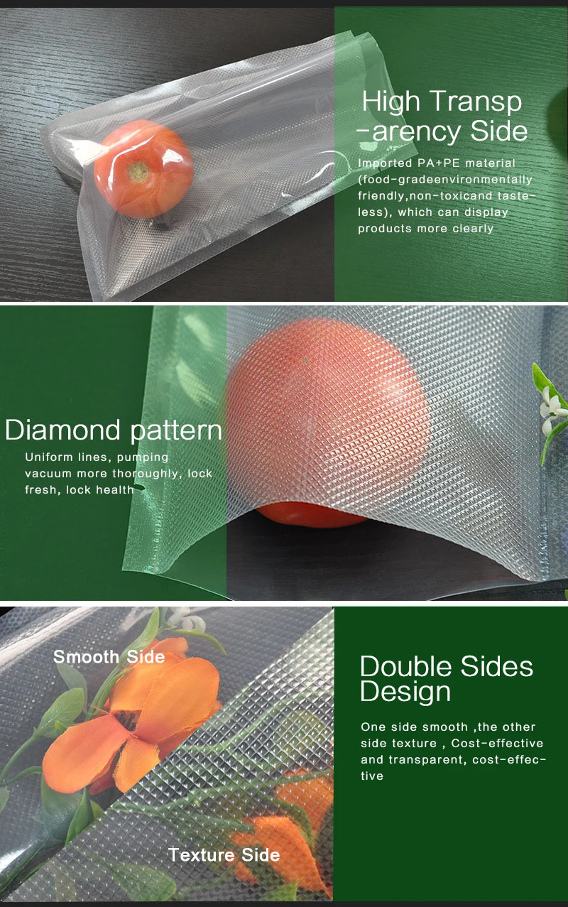 BPA Free Food Packaging Embossed Vacuum Sealer Roll Bag Household