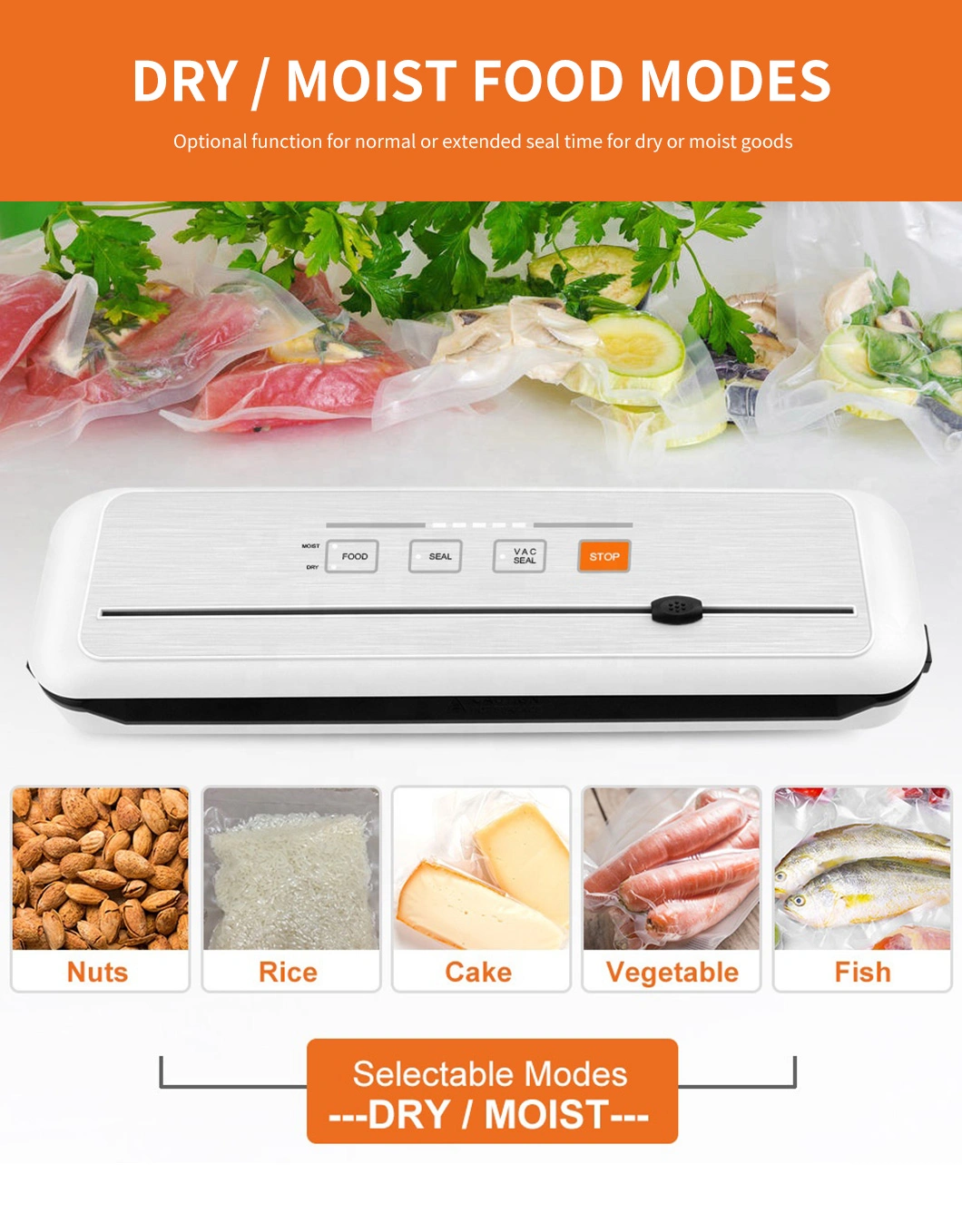 Portable Vacuum Packing Machine Glass Jar Sealer Machine Kitchen Vacuum Sealer Machine Automatic Food Sealer